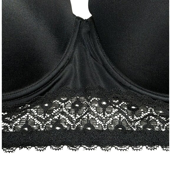 Maidenform Black Strapless Bra 38D Underwire Padded Lace Sexy Intimate Lingerie - Picture 4 of 8